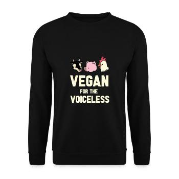 Vegan Fleischlos Tierlieb & Veganer - Unisex Pullover - Schwarz - Vorne - Alina (178cm) & Michal (187cm)