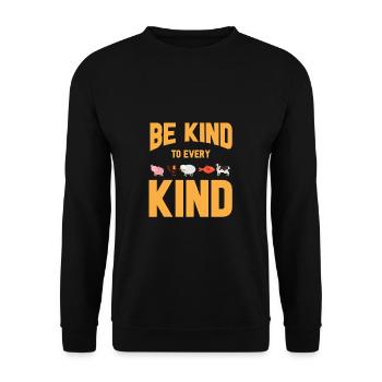 Vegan Fleischlos Tierlieb & Veganer - Unisex Pullover - Schwarz - Vorne - Alina (178cm) & Michal (187cm)