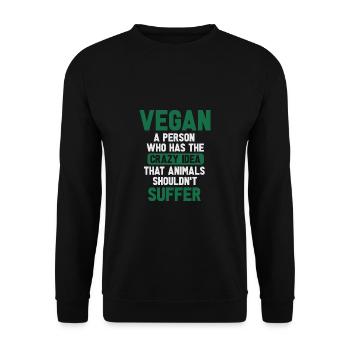 Vegan Fleischlos Tierlieb & Veganer - Unisex Pullover - Schwarz - Vorne - Alina (178cm) & Michal (187cm)