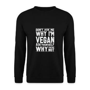 Vegan Fleischlos Tierlieb & Veganer - Unisex Pullover - Schwarz - Vorne - Alina (178cm) & Michal (187cm)