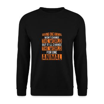 Vegan Fleischlos Tierlieb & Veganer - Unisex Pullover - Schwarz - Vorne - Alina (178cm) & Michal (187cm)