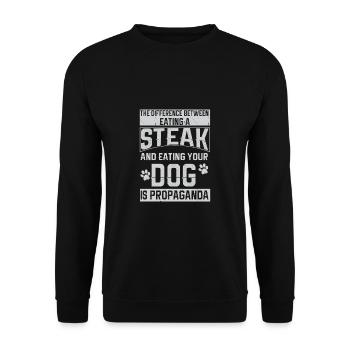 Vegan Fleischlos Tierlieb & Veganer - Unisex Pullover - Schwarz - Vorne - Alina (178cm) & Michal (187cm)
