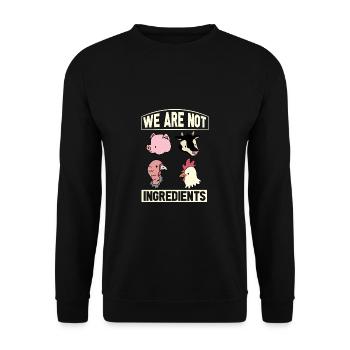 Vegan Fleischlos Tierlieb & Veganer - Unisex Pullover - Schwarz - Vorne - Alina (178cm) & Michal (187cm)