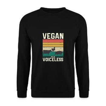 Vegan Fleischlos Tierlieb & Veganer - Unisex Pullover - Schwarz - Vorne - Alina (178cm) & Michal (187cm)