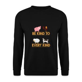 Vegan Fleischlos Tierlieb & Veganer - Unisex Pullover - Schwarz - Vorne - Alina (178cm) & Michal (187cm)