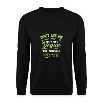 Vegan Fleischlos Tierlieb & Veganer - Unisex Pullover - Schwarz - Vorne - Alina (178cm) & Michal (187cm)