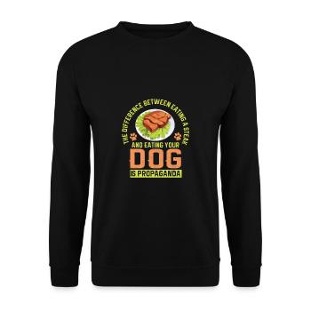 Vegan Fleischlos Tierlieb & Veganer - Unisex Pullover - Schwarz - Vorne - Alina (178cm) & Michal (187cm)