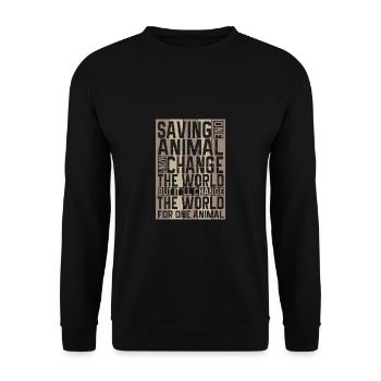 Vegan Fleischlos Tierlieb & Veganer - Unisex Pullover - Schwarz - Vorne - Alina (178cm) & Michal (187cm)