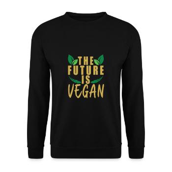 Vegan Fleischlos Tierlieb & Veganer - Unisex Pullover - Schwarz - Vorne - Alina (178cm) & Michal (187cm)