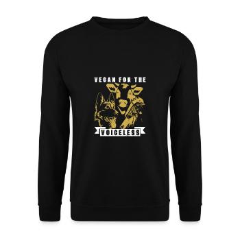 Vegan Fleischlos Tierlieb & Veganer - Unisex Pullover - Schwarz - Vorne - Alina (178cm) & Michal (187cm)