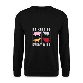 Vegan Fleischlos Tierlieb & Veganer - Unisex Pullover - Schwarz - Vorne - Alina (178cm) & Michal (187cm)