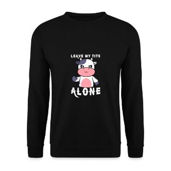 Vegan Fleischlos Tierlieb & Veganer - Unisex Pullover - Schwarz - Vorne - Alina (178cm) & Michal (187cm)