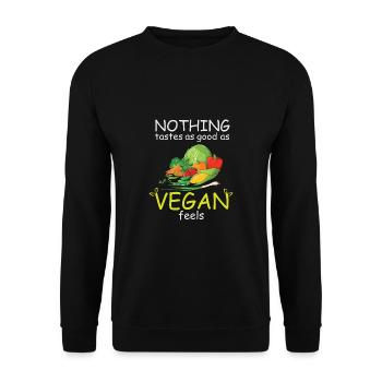Vegan Fleischlos Tierlieb & Veganer - Unisex Pullover - Schwarz - Vorne - Alina (178cm) & Michal (187cm)