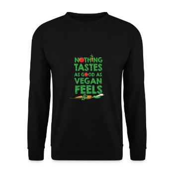 Vegan Fleischlos Tierlieb & Veganer - Unisex Pullover - Schwarz - Vorne - Alina (178cm) & Michal (187cm)