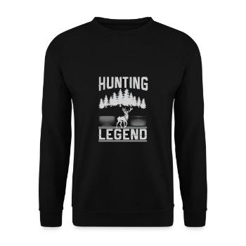 Jagen Jagdspruch & Jäger Geschenkidee - Unisex Pullover - Schwarz - Vorne - Alina (178cm) & Michal (187cm)