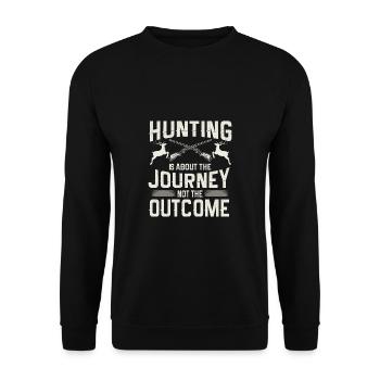 Jagen Jagdspruch & Jäger Geschenkidee - Unisex Pullover - Schwarz - Vorne - Alina (178cm) & Michal (187cm)