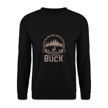 Jagen Jagdspruch & Jäger Geschenkidee - Unisex Pullover - Schwarz - Vorne - Alina (178cm) & Michal (187cm)