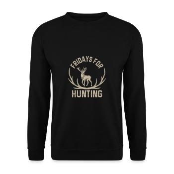Jagen Jagdspruch & Jäger Geschenkidee - Unisex Pullover - Schwarz - Vorne - Alina (178cm) & Michal (187cm)
