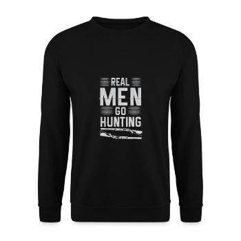 Jagen Jagdspruch & Jäger Geschenkidee - Unisex Pullover - Schwarz - Vorne - Alina (178cm) & Michal (187cm)