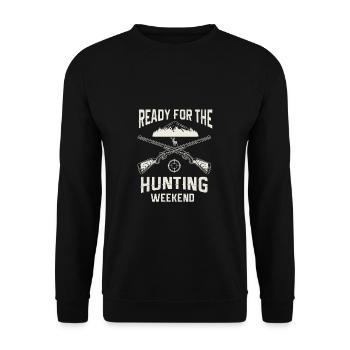 Jagen Jagdspruch & Jäger Geschenkidee - Unisex Pullover - Schwarz - Vorne - Alina (178cm) & Michal (187cm)