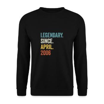 17 Years Legendary Since April 2006 17th Birthday - Unisex Sweatshirt - black - Front - Alina (178cm) & Michal (187cm)