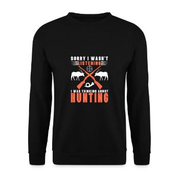 Jagen Jagdspruch & Jäger Geschenkidee - Unisex Pullover - Schwarz - Vorne - Alina (178cm) & Michal (187cm)