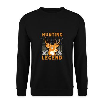 Jagen Jagdspruch & Jäger Geschenkidee - Unisex Pullover - Schwarz - Vorne - Alina (178cm) & Michal (187cm)