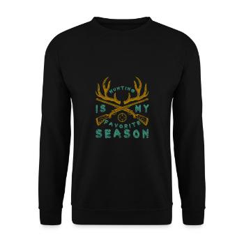 Jagen Jagdspruch & Jäger Geschenkidee - Unisex Pullover - Schwarz - Vorne - Alina (178cm) & Michal (187cm)