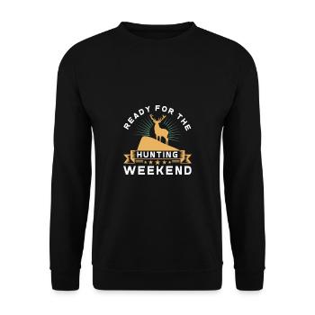 Jagen Jagdspruch & Jäger Geschenkidee - Unisex Pullover - Schwarz - Vorne - Alina (178cm) & Michal (187cm)