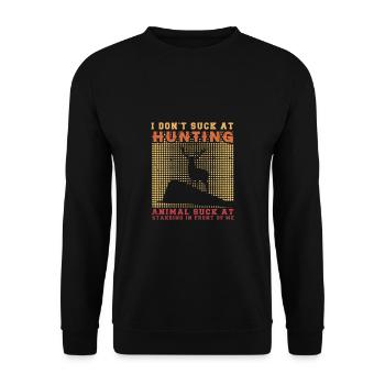 Jagen Jagdspruch & Jäger Geschenkidee - Unisex Pullover - Schwarz - Vorne - Alina (178cm) & Michal (187cm)