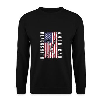 Lustiger Schmied Spruch & Schmieden - Unisex Pullover - Schwarz - Vorne - Alina (178cm) & Michal (187cm)