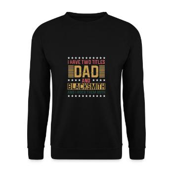Lustiger Schmied Spruch & Schmieden - Unisex Pullover - Schwarz - Vorne - Alina (178cm) & Michal (187cm)