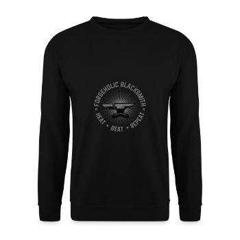 Lustiger Schmied Spruch & Schmieden - Unisex Pullover - Schwarz - Vorne - Alina (178cm) & Michal (187cm)