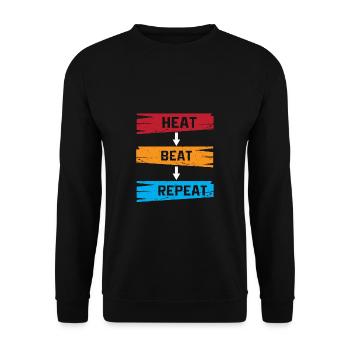 Lustiger Schmied Spruch & Schmieden - Unisex Pullover - Schwarz - Vorne - Alina (178cm) & Michal (187cm)