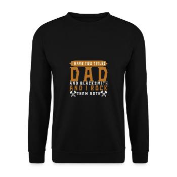 Lustiger Schmied Spruch & Schmieden - Unisex Pullover - Schwarz - Vorne - Alina (178cm) & Michal (187cm)
