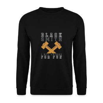 Lustiger Schmied Spruch & Schmieden - Unisex Pullover - Schwarz - Vorne - Alina (178cm) & Michal (187cm)