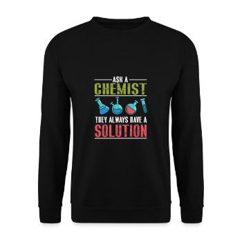 Chemie Lehrer Wissenschaftler Chemieker - Unisex Pullover - Schwarz - Vorne - Alina (178cm) & Michal (187cm)