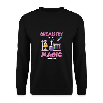 Chemie Lehrer Wissenschaftler Chemieker - Unisex Pullover - Schwarz - Vorne - Alina (178cm) & Michal (187cm)