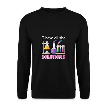 Chemie Lehrer Wissenschaftler Chemieker - Unisex Pullover - Schwarz - Vorne - Alina (178cm) & Michal (187cm)