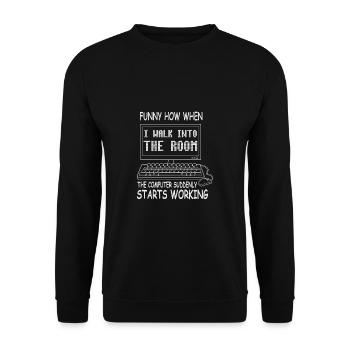 Lustiger Informatiker Spruch, Informatik - Unisex Pullover - Schwarz - Vorne - Alina (178cm) & Michal (187cm)