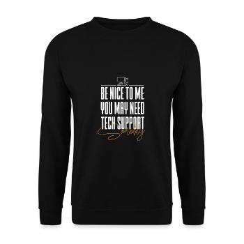 Lustiger Informatiker Spruch, Informatik - Unisex Pullover - Schwarz - Vorne - Alina (178cm) & Michal (187cm)