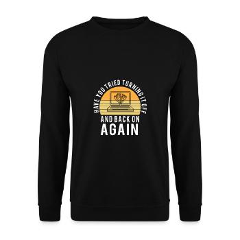 Lustiger Informatiker Spruch, Informatik - Unisex Pullover - Schwarz - Vorne - Alina (178cm) & Michal (187cm)