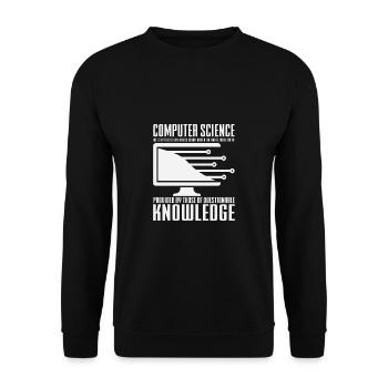 Lustiger Informatiker Spruch, Informatik - Unisex Pullover - Schwarz - Vorne - Alina (178cm) & Michal (187cm)