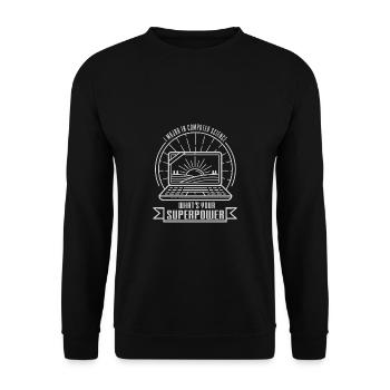 Lustiger Informatiker Spruch, Informatik - Unisex Pullover - Schwarz - Vorne - Alina (178cm) & Michal (187cm)