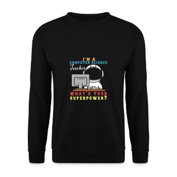 Lustiger Informatiker Spruch, Informatik - Unisex Pullover - Schwarz - Vorne - Alina (178cm) & Michal (187cm)
