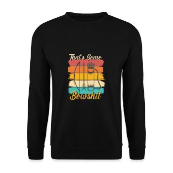Lustiger Bogensport Spruch Bogenschießen - Unisex Pullover - Schwarz - Vorne - Alina (178cm) & Michal (187cm)