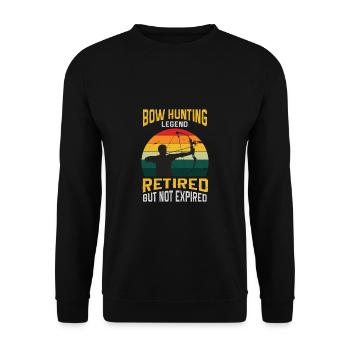 Lustiger Bogensport Spruch Bogenschießen - Unisex Pullover - Schwarz - Vorne - Alina (178cm) & Michal (187cm)