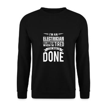 Lustige Elektriker Sprüche I Eliktriker - Unisex Pullover - Schwarz - Vorne - Alina (178cm) & Michal (187cm)