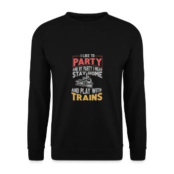 Lokführer Bahn Design I Model Eisenbahn - Unisex Pullover - Schwarz - Vorne - Alina (178cm) & Michal (187cm)