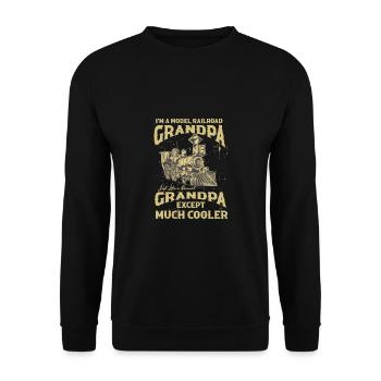 Lokführer Bahn Design I Model Eisenbahn - Unisex Pullover - Schwarz - Vorne - Alina (178cm) & Michal (187cm)